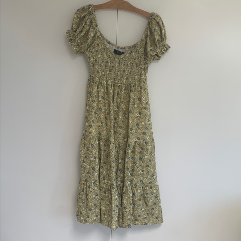 Floral Green Midi dress